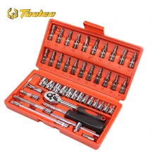 Toolgo 46Pcs 1/4 inch Screwdriver Spanner Socket Set Ratchet Wrench Set Car Repair Tools Combination Repairing Hand Tool Toolgo 46Pcs 1/4 inch Screwdriver Spanner Socket Set Ratchet Wrench Set Car Repair Tools Combination Repairing Hand Tool