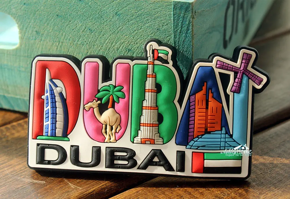 UAE DuBai Landmarks Tourist Travel Souvenir Decorative Rubber
