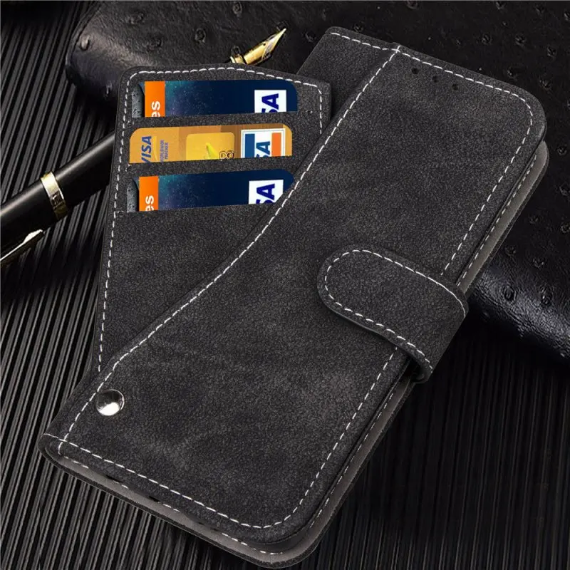

Leather Bag for Samsung S10 S10e S9 S8 plus S7 Note 10 9 8 Case Wallet Card Matte Flip Cover for iPhone 11 Pro XS Max X XR 7 6s