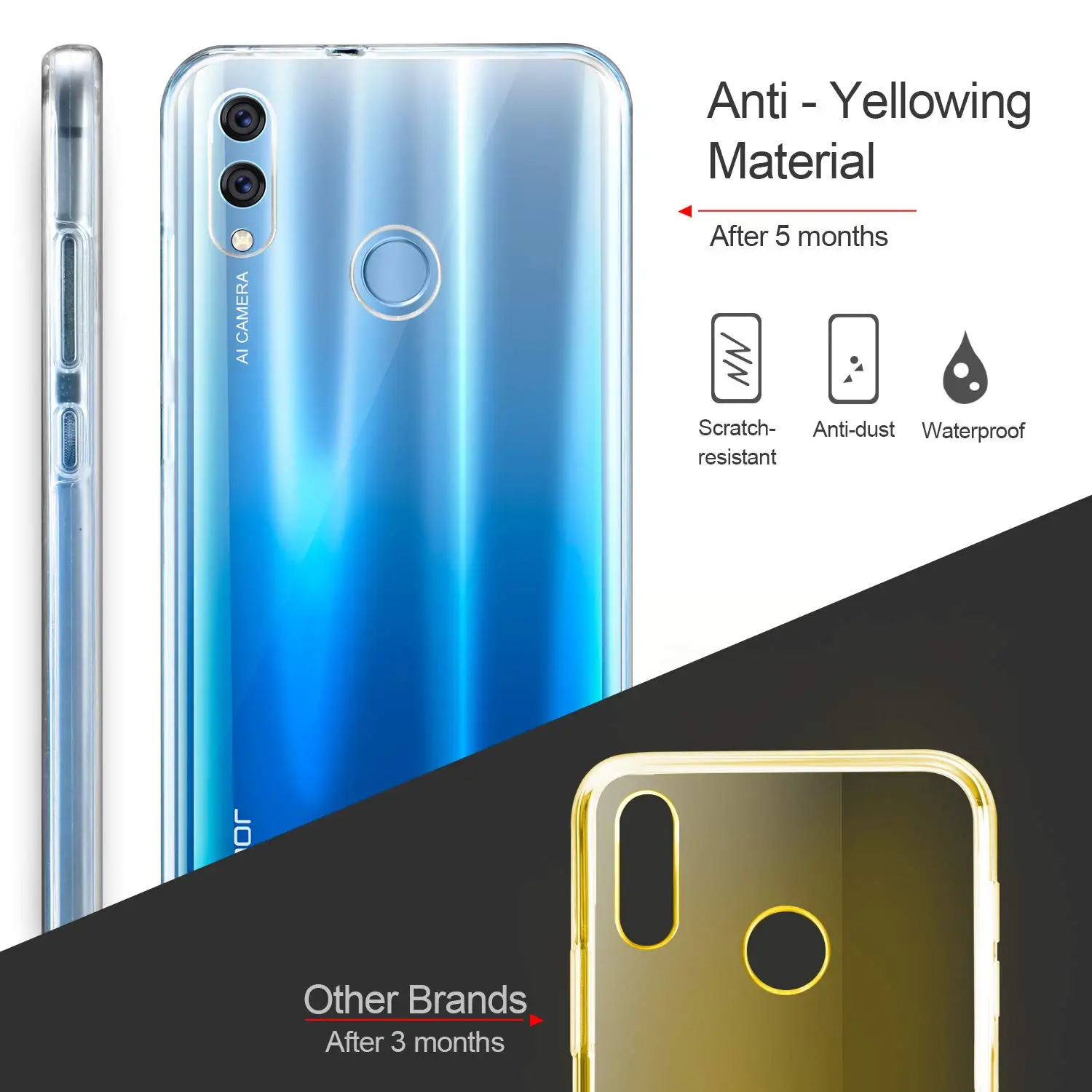 Для huawei P Smart чехол 360 градусов защитный чехол для телефона, силиконовый прозрачный чехол 2 в 1 Жесткий ПК задняя+ Мягкий ТПУ передний чехол