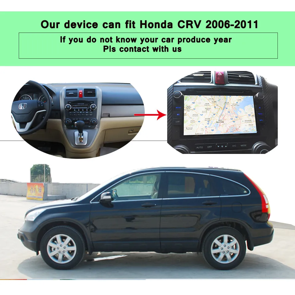 Excellent HD Octa Core A9 1.6GHz 1024X600 Android 9.0 Car DVD Player For Honda CRV CR-V 2006-11 4G WiFi GPS Navigation Stereo Video SD dvd 1