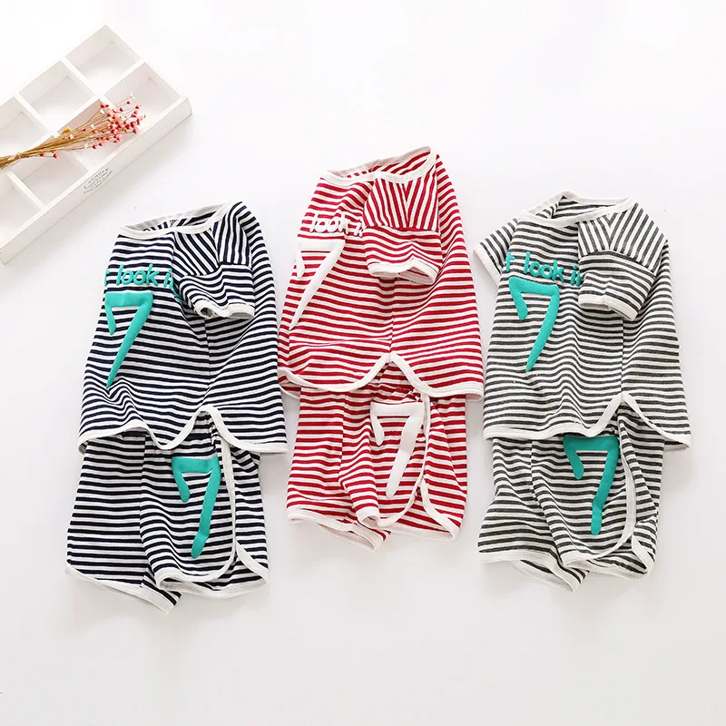 Kids Clothes Sets Baby Boys Girls Fashion Sport Striped T-shirt+Shorts 2pcs Set Toddler Summer Clothing Suits Children Clothes (6)