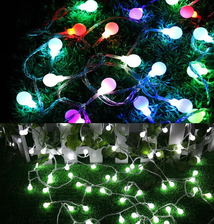 10 м 100 светодиодный s 110 V 220 Вт водостойкый LED IP65 открытый многоцветный светодиодный гирлянды рождественские Огни Праздник свадебное украшение вечеринки