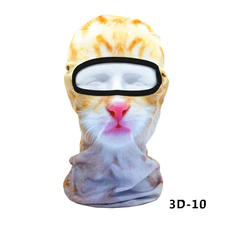 Маска для лица мотоцикла 3D животное тигр кошачьи намордники шоу головной убор езда Кепка Мотокросс CS тактика маски 3D печать велосипедные маски