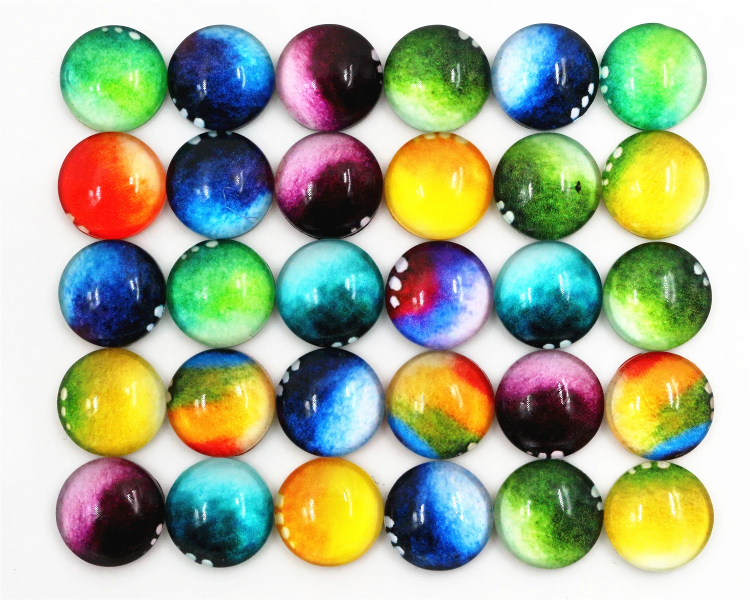 50pcs/Lot 12mm Photo Glass Cabochons Mixed Color Cabochons For Bracelet