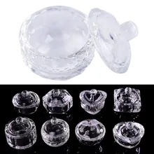 Poudre acrylique, cristal liquide, verre, verre, couvercle, bol, équipement de manucure, outil pour Nail Art, 1 pièce