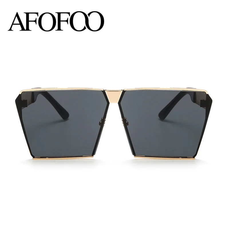 Модные большие солнцезащитные очки AFOFOO с металлической оправой квадратные
