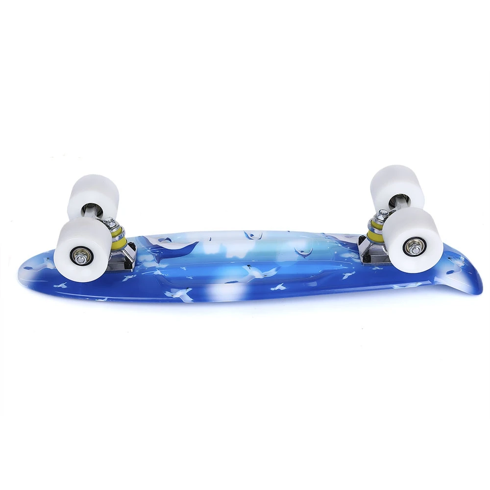 Скейтборд Longboard 22 дюймов Дельфин Шаблон четырехколесный длинный скейт доска PP пластиковая колода алюминиевый Автопогрузчик из сплава дропшиппинг