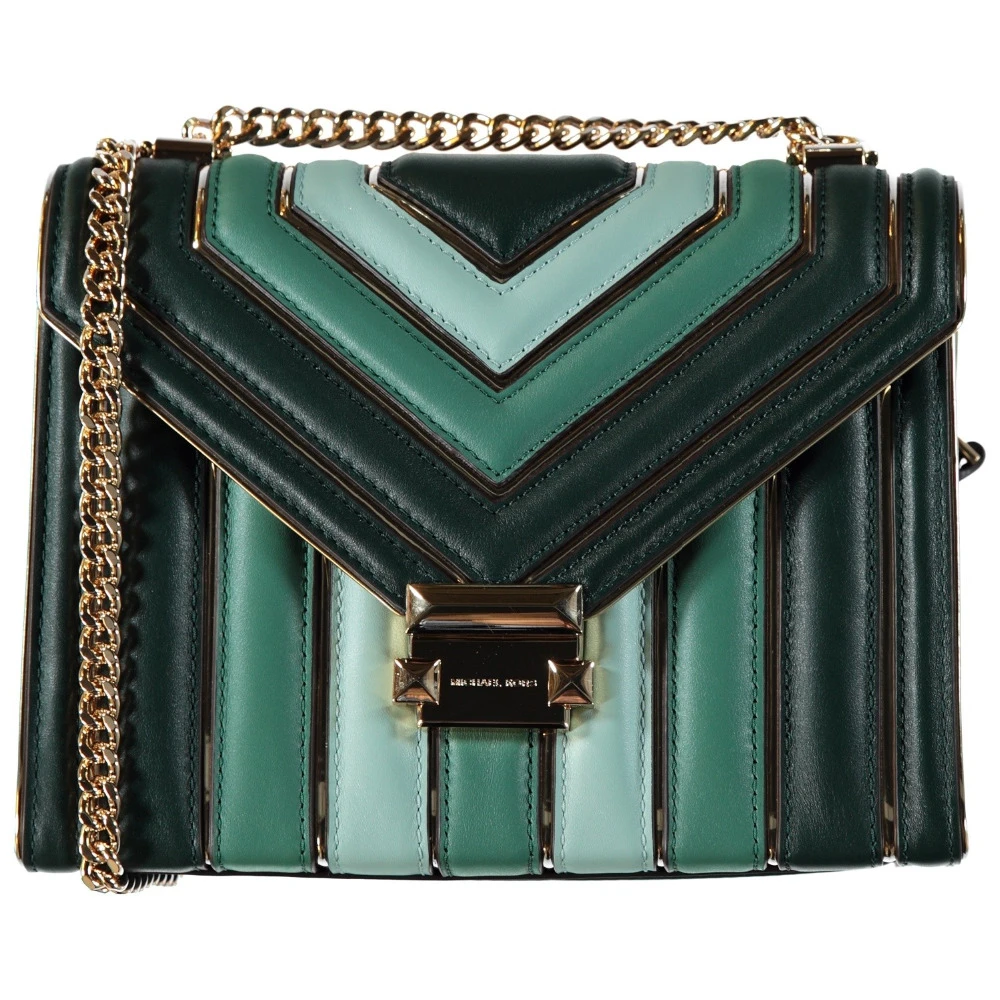 Bolso de hombro de cuero acolchado Michael Kors Whitney TriColor (verde carreras) de lujo para mujeres bolsos de diseñador MK|Cubos| - AliExpress