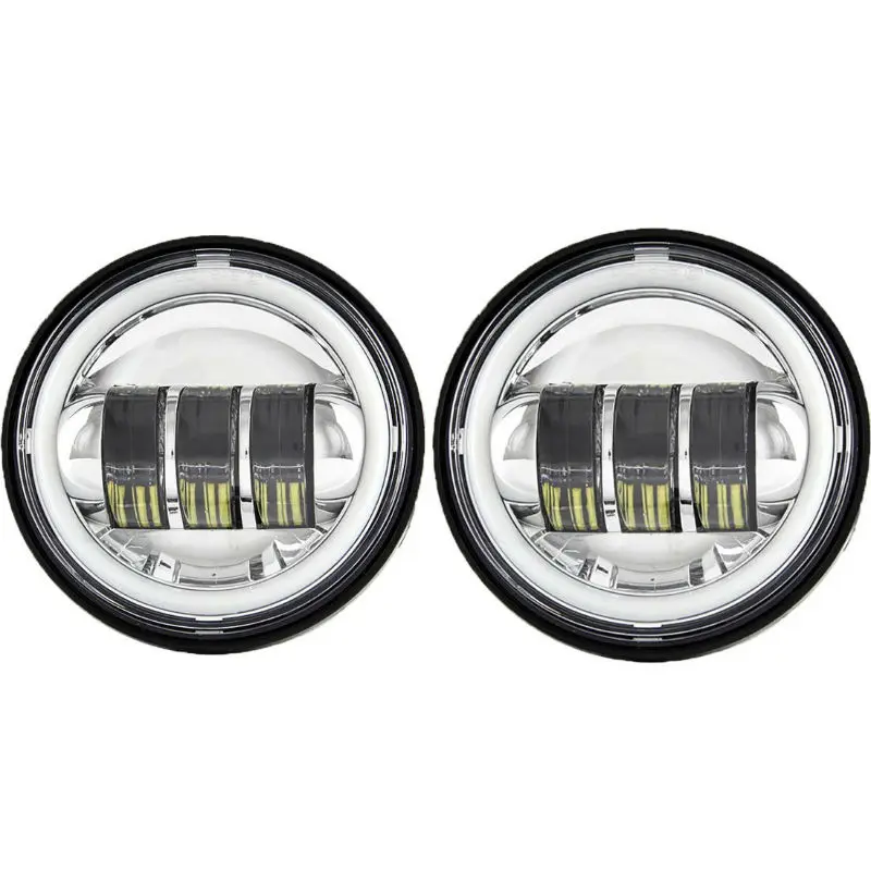 4.5inch LED fog light silver with halo1800
