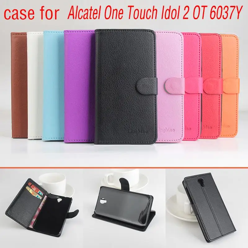 

Flip Phone bag case for Alcatel One Touch Idol 2 OT 6037Y About Cover for Alcatel 6037Y Mobile Phone Bags