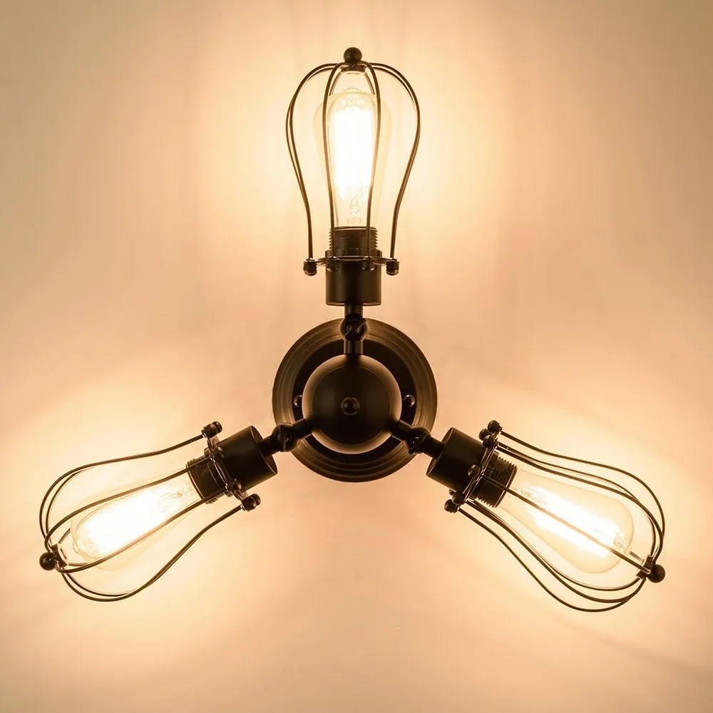 Винтажный чердак черный зонтик потолочный светильник s E27 Железный промышленный потолочный светильник для гостиной потолочный светильник s светильник для спальни светильник