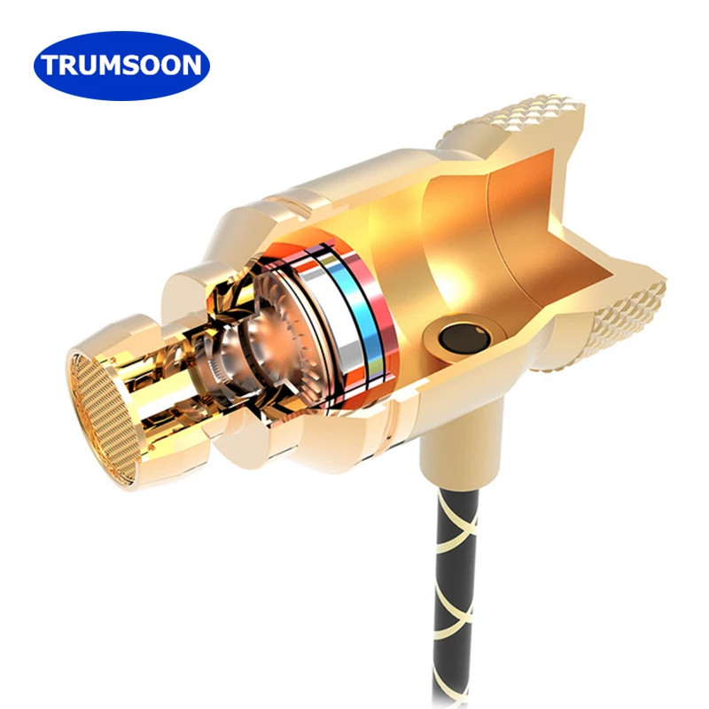 

Trumsoon HIFI Earphone Bass Dynamic Earphone Metal Earbuds fone de ouvido with Micphone