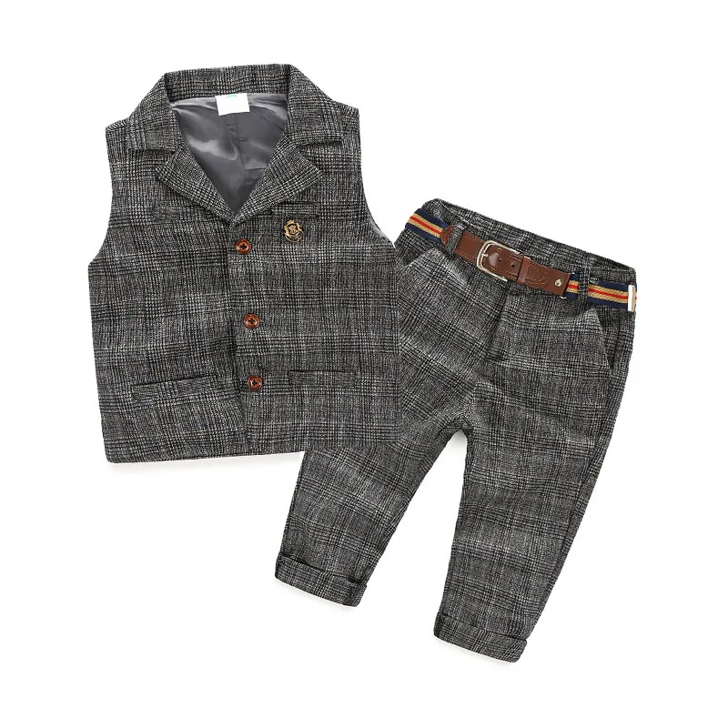 

Tz-3202 Baby Lattice Suit 2017 Spring Clothes Korean New Pattern Catamite Children's Garment Children Vest Small Suit