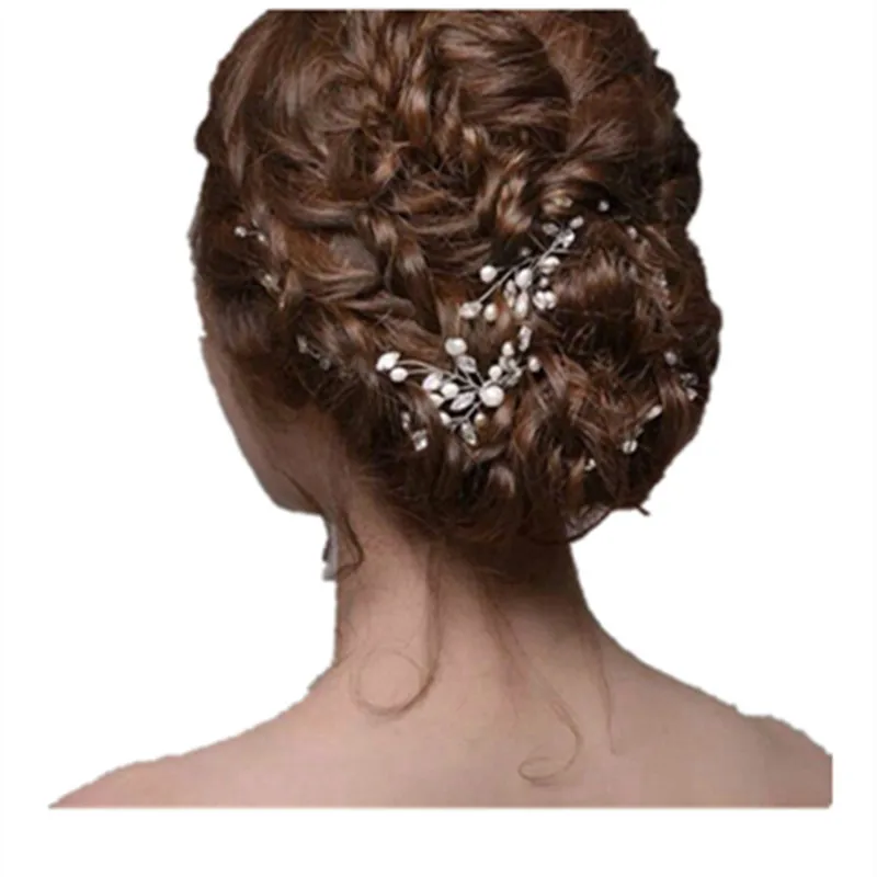 

Pearl Rhinestone small hairpin Hair plug wedding bride headdress handmade jewelry wedding accessories other headdress