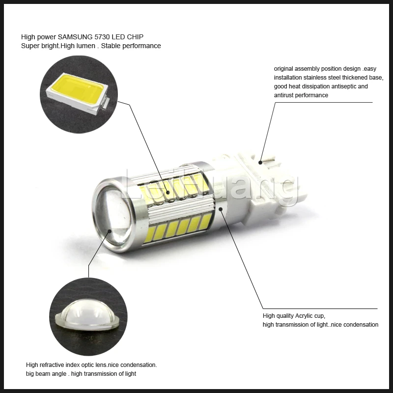 1 шт. Высокая мощность 3157 светодиодный 33 SMD 5630 Светодиодный желтый сигнал поворота