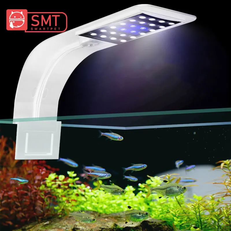 

SMARTPET Ultra thin Waterproof LED Fish Tank Lights 5W 10W Aquatic Freshwater Lamp Clip-on LED Aquatic Plants Grow Lighting