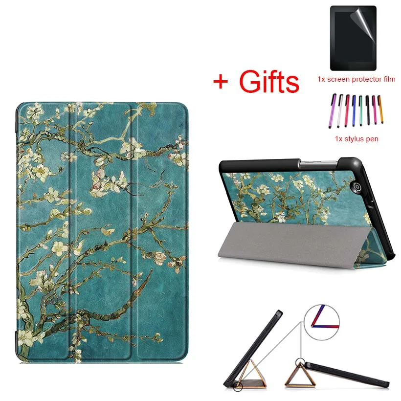 

Funda Case for Huawei Mediapad T3 7 3G BG2-U01 7" Tablet Lightweight PU Leather Magnet Flip Stand Cover case shell+ film+stylus