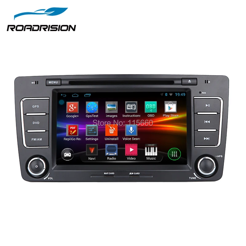 RoadRision 2Din Android 6 0 четырехъядерный 7 дюймовый автомобильный DVD плеер для Skoda Octavia 2009
