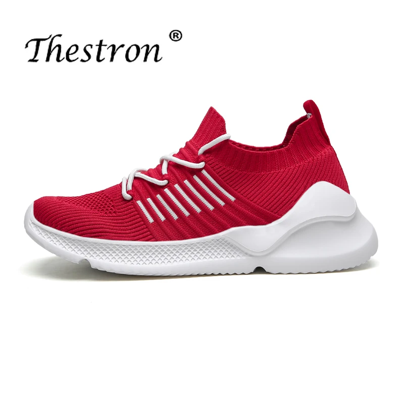 Thestron Summer Casual Shoes Men Fly Wire Breathable Walking Shoes Mens Beige Black Men Knit Shoes Designer Boy Sneakers