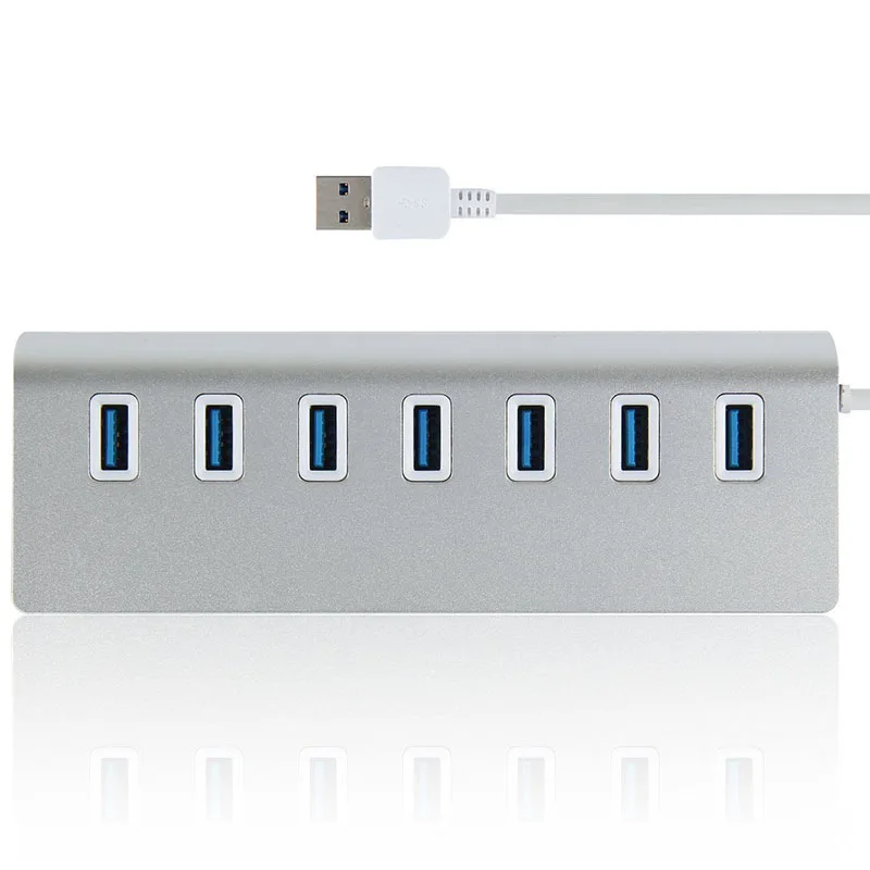 7 порты USB 3,0 Высокое скорость 5 Гбит/с концентратор AC адаптеры питания для портативных ПК Бесплатная драйвер sup порты оконные рамы XP/Vista/7/8