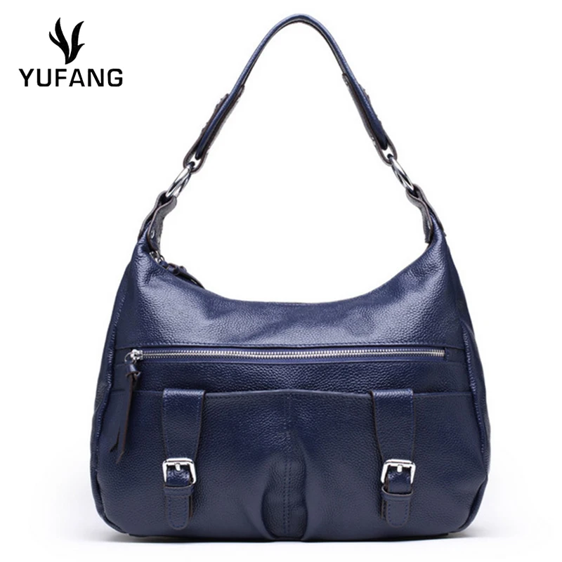 

YUFANG Women Handbag Genuine Cow Leather Messenger Bag Female Lichee Pattern Shoulder Bags For Ladies Trendy Crossbody Bag