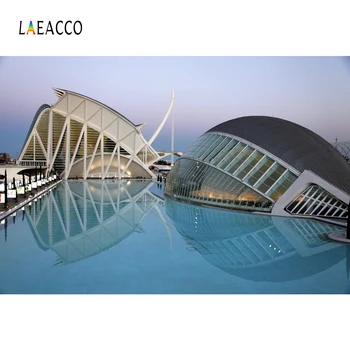 

Laeacco Modern Unique Architecture Square View Scenic Photographic Backgrounds Customized Photography Backdrops For Photo Studio
