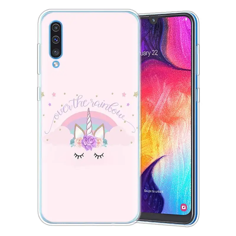 Мой Единорог для девочек чехол для samsung A50 A70 A60 A40 A30 A20 A20e A10 M30 M20 M10 A7 A9 силикона ТПУ с рисунком Роскошный телефон чехол Coque - Цвет: 18