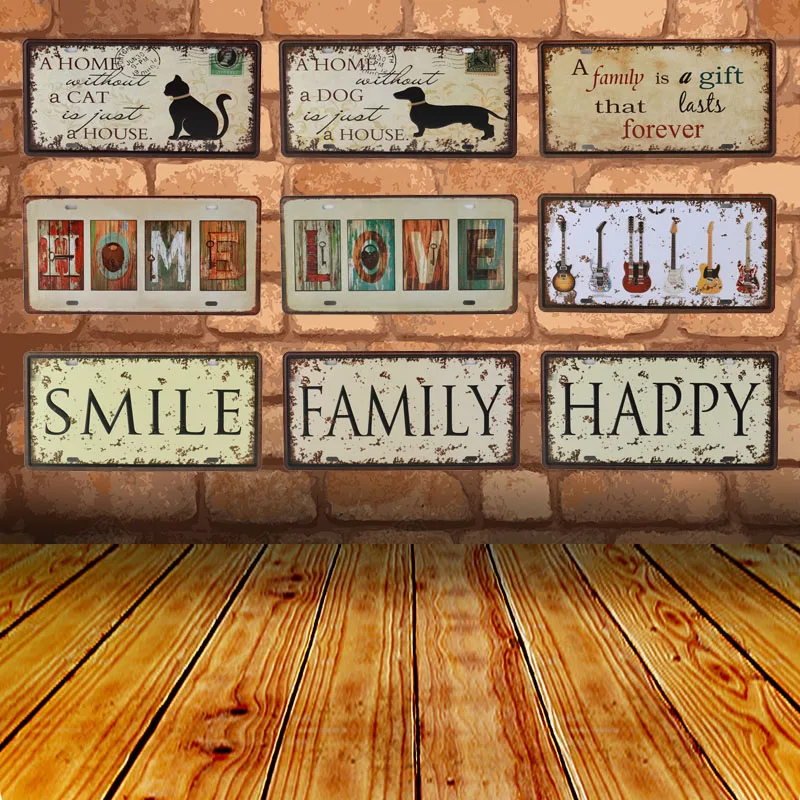 

Welcome Sign In Home Decor Iron Metal Poster Tin Plate Wall Decoration Bar Signs Vintage Art Painting Family Rule Plaque C17