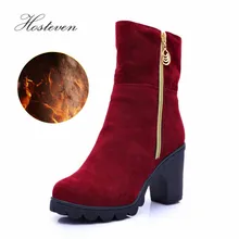 

Hosteven Women Snow Boots Plush Fur Casual Fashion Winter Autumn Warm Mother Ladies Students Cotton Female Turned Over Shoes