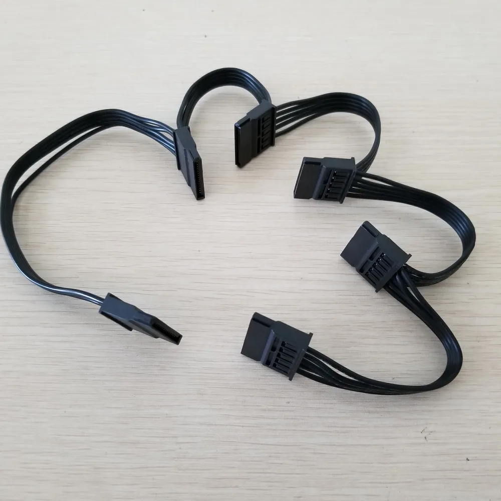 

SATA 15Pin Female to Female 1 to 5 Splitter Hard Drive Power Cable Cord 18AWG Black for PC Server DIY