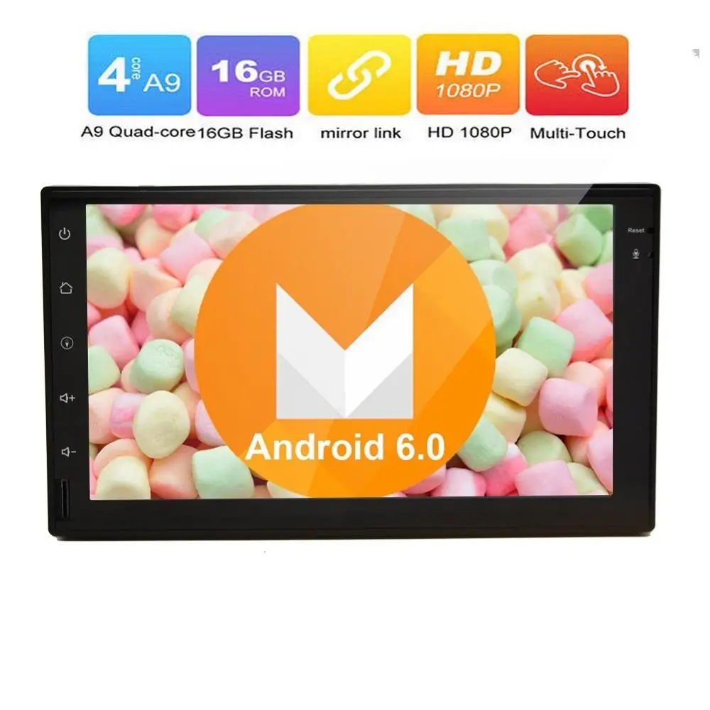 

Quad Core 1024*600 2 Din Android 6.0 Car Audio GPS Stereo Radio With GPS supports TV 3G WiFi Universal GPS Navigation Head Unit