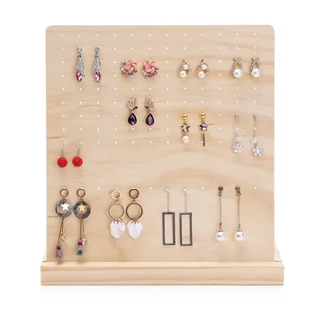 

120 Slots Pin Wood Display Shelf Board Ear Ring Jewelry Display Stand Earring Holder Jewelry Box Store Shelf
