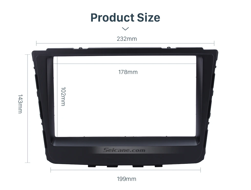 Seicane черный двойной Din автомобильный радиоприемник рамки установка Панель приборной панели для HYUNDAI IX25 CRETA