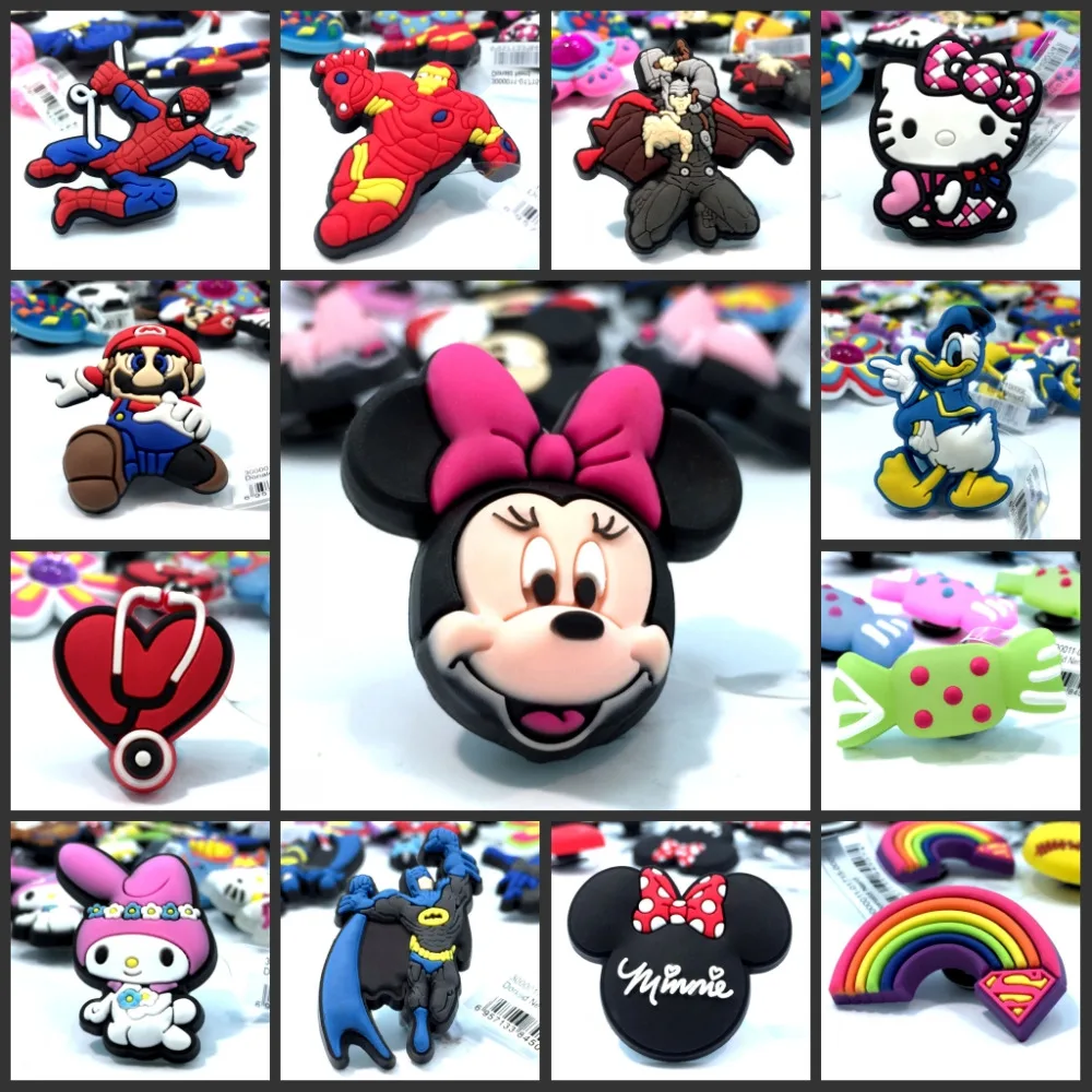 High Quality 2pcs/lot classical cartoon super hero Mickey shoe charms