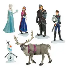 6 Pcs/set Baby Best Gift Anna Elsa Action Figures Toys Snow Queen PVC Model Anime Toy Hans Collection Gift children kids toys
