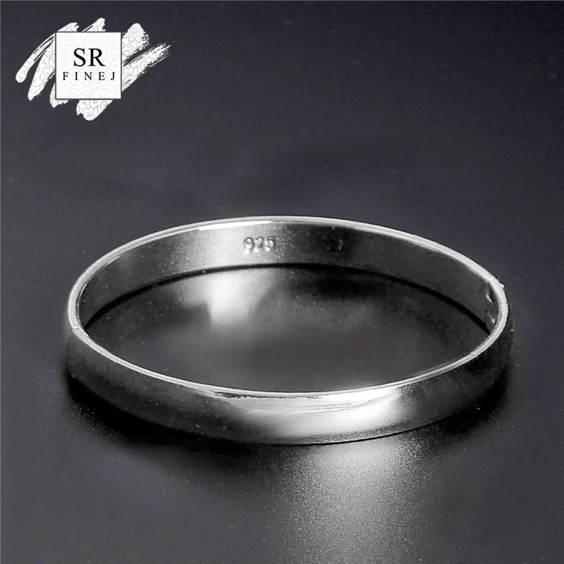 

SR:FINEJ Fashion 925 Couple Bangles Jewelry Cuff Bracelet for Women/Men Sliver Color Stainless Steel Bracelets & Bangles Bijoux