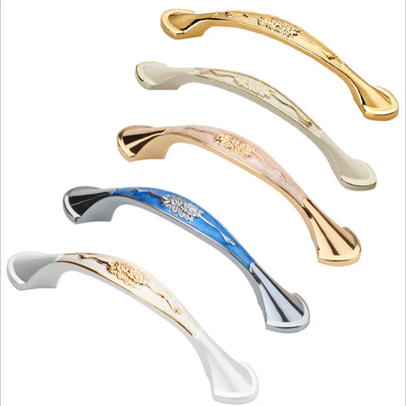 128mm European ivory white drawer handle Modern simple wardrobe door