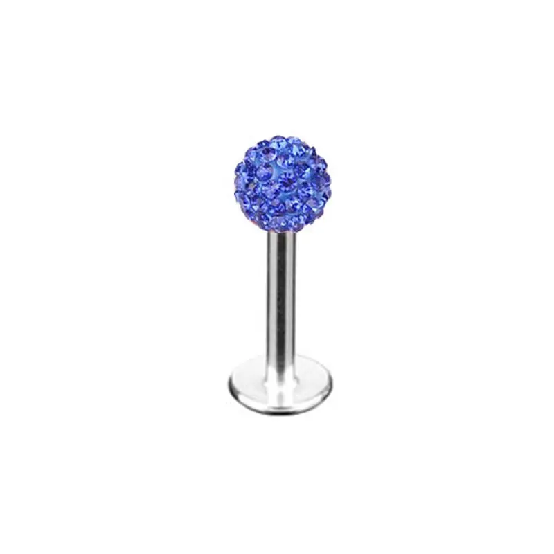 LNRRABC универсальное Нержавеющее модный хрустальный шар 11 цветов для губ серьги-гвоздики Красочные пирсинг для тела ювелирные изделия - Окраска металла: Sapphire Blue