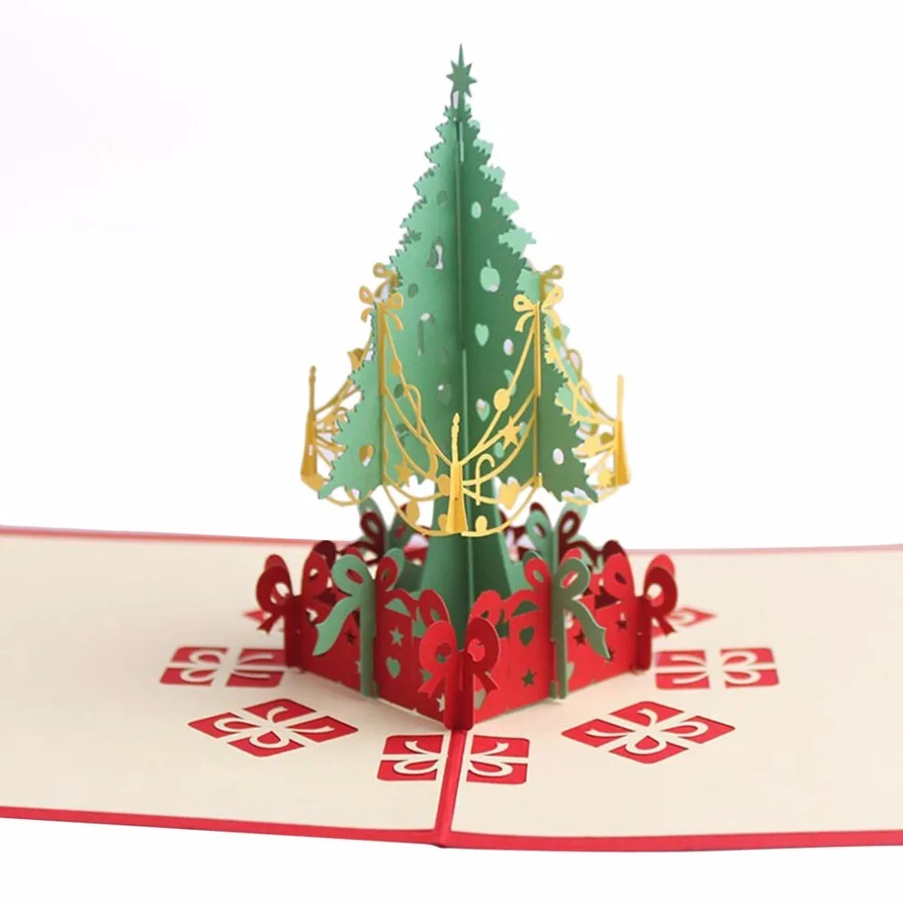 Aliexpress.com : Buy Handmade Christmas Cards 3D Pop Up Christmas Tree