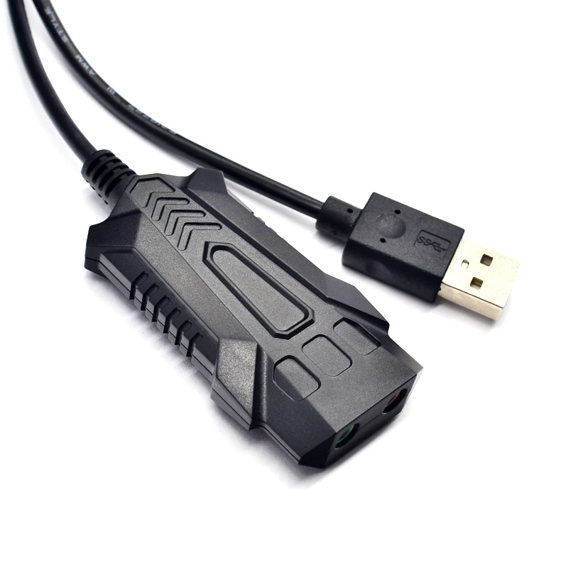 Внешняя звуковая карта USB аудиокарта со светодиодным индикатором адаптер для