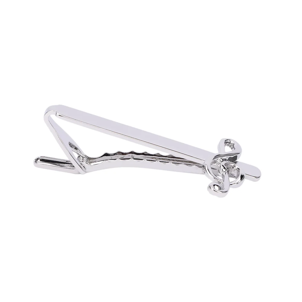 

1Pc Men Tie Clip Vintage Fashion Musical Note Silver Color Necktie Clips Necktie Pin Decorative for Shirt Men Wedding Jewelry