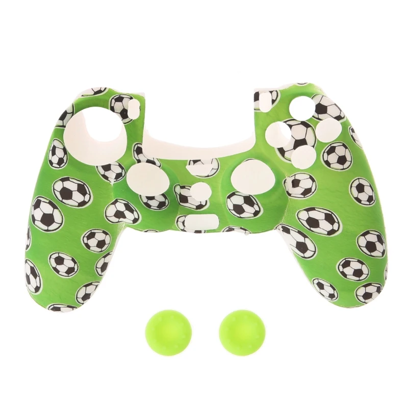 

Football Pattern Silicone Gamepad Cover Case + 2 Joystick Cap For PS4 Controller