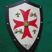 S3322 трещины узор Красный Крест Лев крестоносца Железный щит Ирис рыцарь 25," X 17,4"