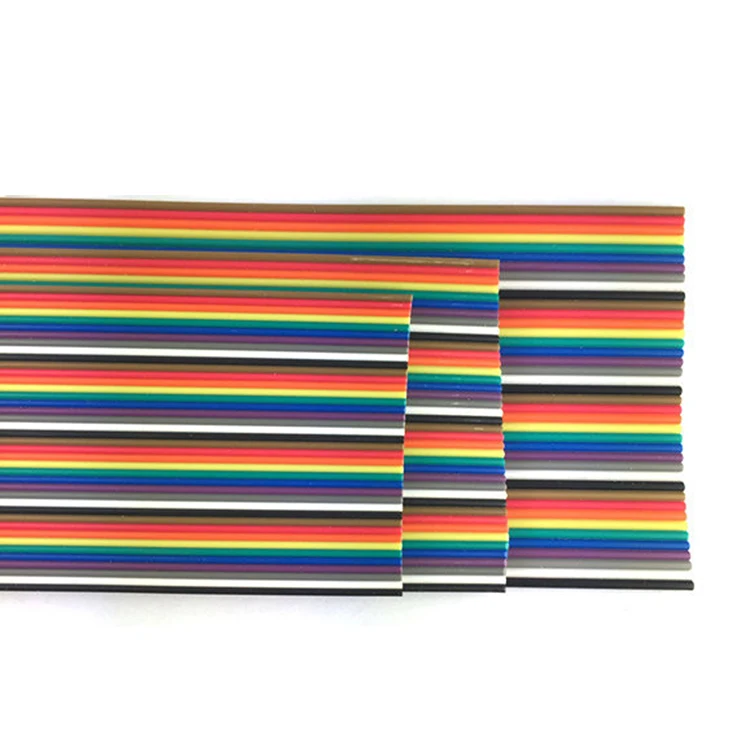 Hellotronics 5 MetersLot Premium Standard 1.27mm Pitch 64 Pins Flat Rainbow Ribbon Cable Wires (6)