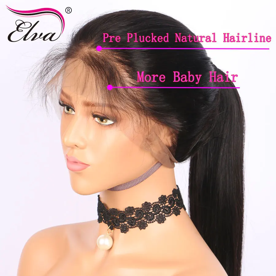 Волосы ELVA 150% Плотность 13x6 Синтетические волосы на кружеве человеческих волос парики с ребенком волос отбеленные узел предварительно выщипанные волосы бразильский Волосы remy