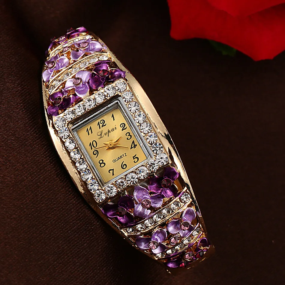 Lvpai роскошные женские часы браслет часы Дамская мода кристалл платье наручные часы дамы кварцевые спортивные часы розовое золото подарок