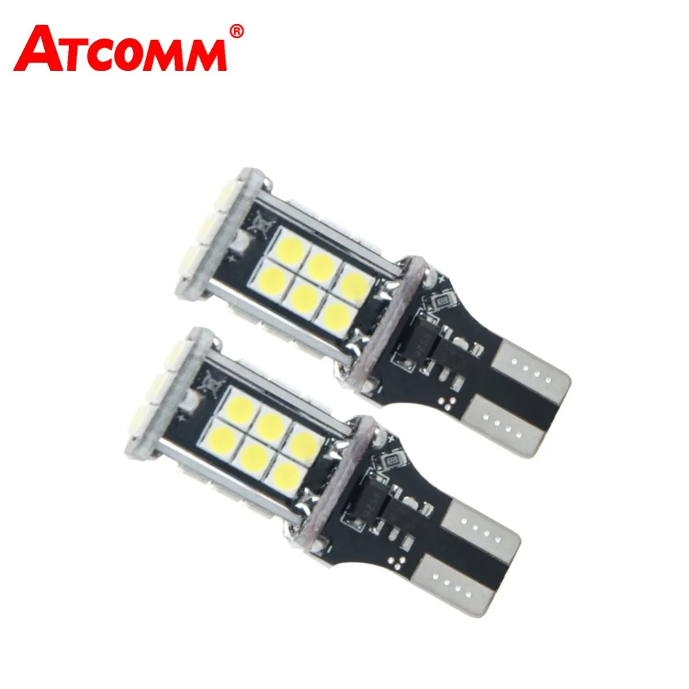 

ATcomm 2 Pcs T15/W16W/912/921 LED Car Light 3030 24 SMD LED White Auto Reverse Lamp Car Interior Light Pilot Bulb Car styling