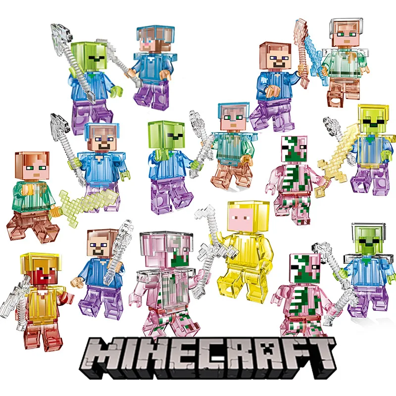 

16 pcs/lot Mine World Crystal Minecrafted Building Block My Craft Brick Kids Toys brinquedos