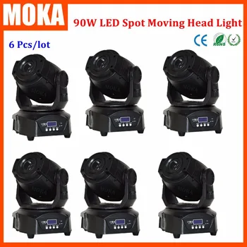 

6 Pcs/lot new led beam moving head led spot 90w DMX led mini moving head zoom gobo light Indoor Club Party Show DJ KTV